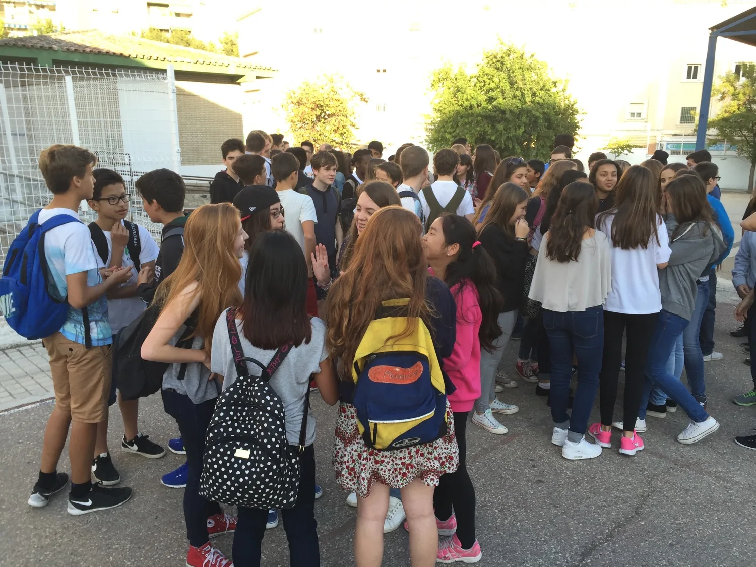 Alumnos de un centro educativo anfitrión en España