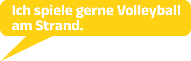 Ich spiele gerne Volleyball am Strand.